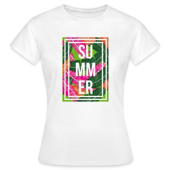 Palmes d’été - T-shirt Femme - blanc - Devant - AI Model Female 172 dark (172cm)