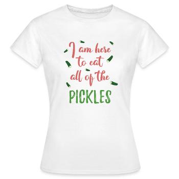 Ich bin hier, um alle Gurken zu essen - Frauen T-Shirt - Weiß - Vorne - AI Model Female 172 dark (172cm)