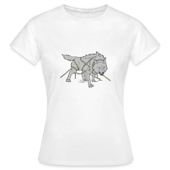 Loup dans les chaînes - T-shirt Femme - blanc - Devant - AI Model Female 172 dark (172cm)