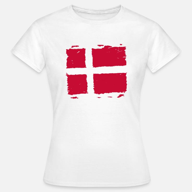 Drapeau du Danemark - Drapeau du marché du Danemark - T-shirt Femme - blanc