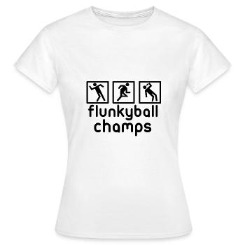 Flunkyball drinking game Party champs - Women's T-Shirt - white - Front - AI Model Female 172 dark (172cm)