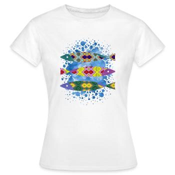 poisson - T-shirt Femme - blanc - Devant - AI Model Female 172 dark (172cm)