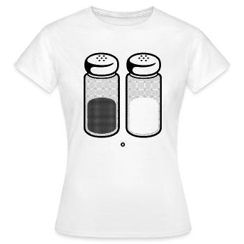 Pfeffer und Salz! - Frauen T-Shirt - Weiß - Vorne - AI Model Female 172 dark (172cm)