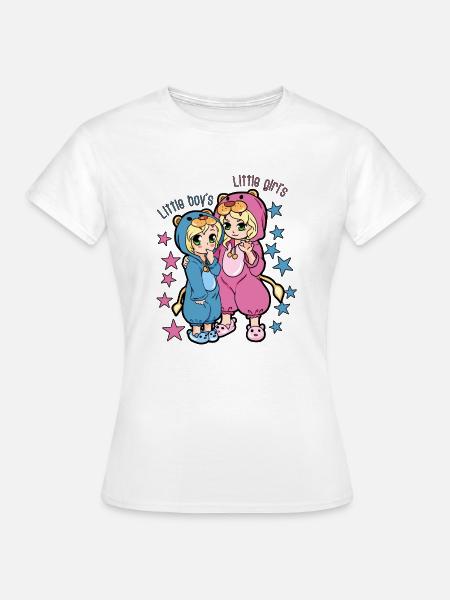 Leuke jongen schattige meisje onesie pyjama - Vrouwen T-shirt - wit