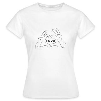 rave amour - T-shirt Femme - blanc - Devant - AI Model Female 172 dark (172cm)
