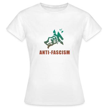 Anti fascisme - T-shirt Femme - blanc - Devant - AI Model Female 172 dark (172cm)