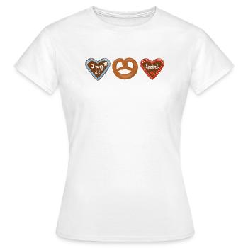 Wiesn coeur costume de pain d'épice - T-shirt Femme - blanc - Devant - AI Model Female 172 dark (172cm)