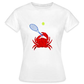 Cadeaux de créatures de mer de crabe de joueur de tennis - T-shirt Femme - blanc - Devant - AI Model Female 172 dark (172cm)