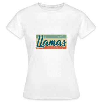 Lama Amérique du Sud Europe - T-shirt Femme - blanc - Devant - AI Model Female 172 dark (172cm)
