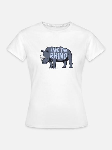 Nashorn Bedrohte Tierart - Frauen T-Shirt - Weiß