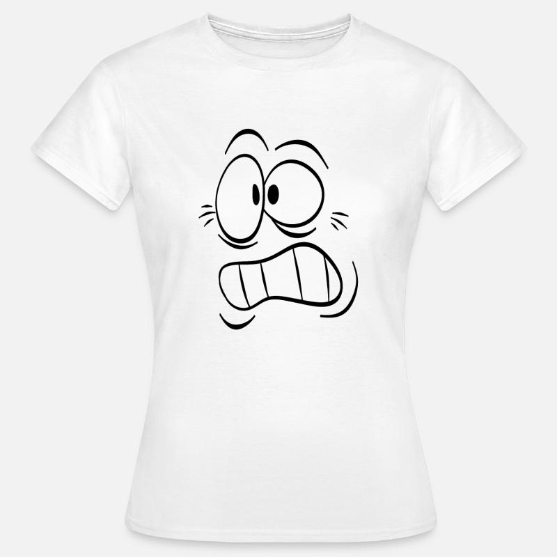 Comic Gesicht - Frauen T-Shirt - Weiß