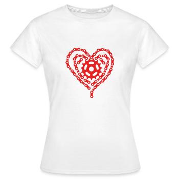 Fahrrad Herz aus Ketten - Frauen T-Shirt - Weiß - Vorne - AI Model Female 172 dark (172cm)