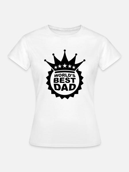 Worlds Best Dad Logo - Dame-T-shirt - hvid