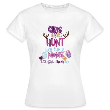Les filles chassent comme des mamans - T-shirt Femme - blanc - Devant - AI Model Female 172 dark (172cm)