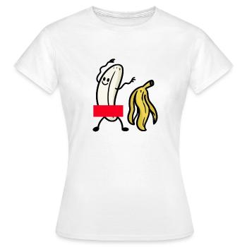 Drôle de nudiste Nu Banane censeur mature amusante mature - T-shirt Femme - blanc - Devant - AI Model Female 172 dark (172cm)