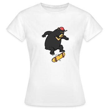Kickflip Bear Skateboard Bear Zoo des animaux sauvages - T-shirt Femme - blanc - Devant - AI Model Female 172 dark (172cm)