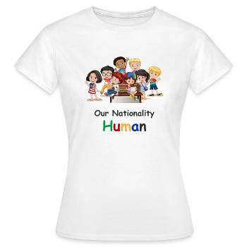 T-shirt de droits de l'homme de nationalité - T-shirt Femme - blanc - Devant - AI Model Female 172 dark (172cm)
