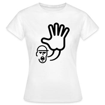 Stop Hand Sign - Women's T-Shirt - white - Front - AI Model Female 172 dark (172cm)