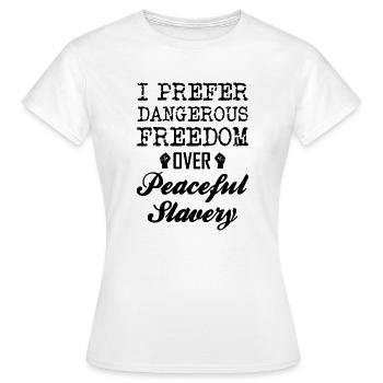 liberté - T-shirt Femme - blanc - Devant - AI Model Female 172 dark (172cm)