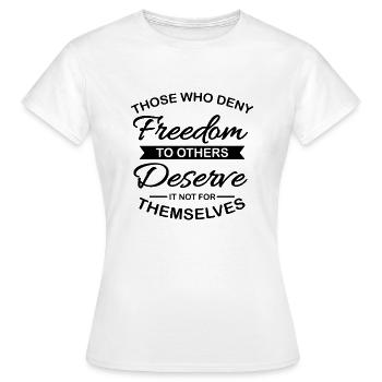 freedom - Women's T-Shirt - white - Front - AI Model Female 172 dark (172cm)