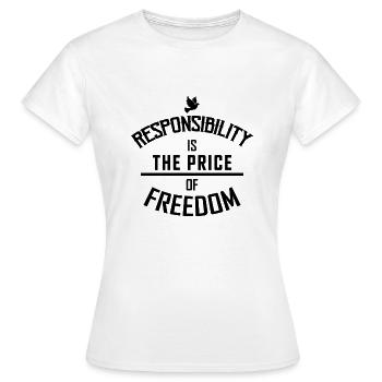 liberté - T-shirt Femme - blanc - Devant - AI Model Female 172 dark (172cm)