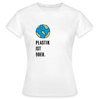 90er Erde Umwelt Verschmutzung Plastik Öko CO2 - Frauen T-Shirt - Weiß - Vorne - AI Model Female 172 dark (172cm)