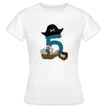 5. Chemise cadeau anniversaire 5 ans pour enfant - T-shirt Femme - blanc - Devant - AI Model Female 172 dark (172cm)