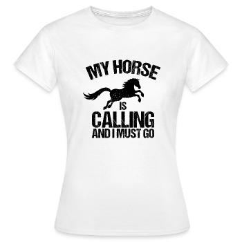 Cheval à cheval - T-shirt Femme - blanc - Devant - AI Model Female 172 dark (172cm)