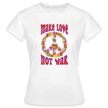 Make Love Not War N'aime pas la guerre hippie - T-shirt Femme - blanc - Devant - AI Model Female 172 dark (172cm)