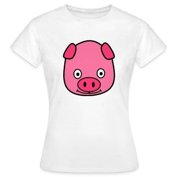 Schweinchen - Frauen T-Shirt - Weiß - Vorne - AI Model Female 172 dark (172cm)