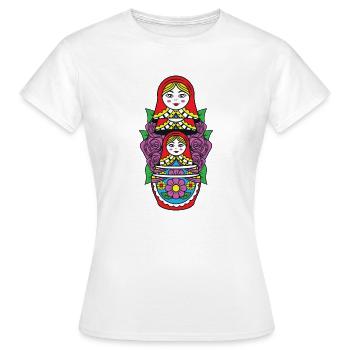 Matryoshka Matryoshka Poupée Russe Russie - T-shirt Femme - blanc - Devant - AI Model Female 172 dark (172cm)