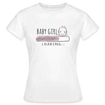 Chemise Enceinte Cadeau Fille, Bébé Fille - T-shirt Femme - blanc - Devant - AI Model Female 172 dark (172cm)