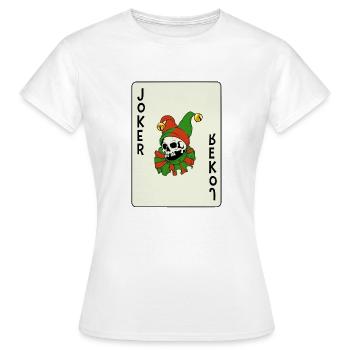 Joker Playing Card Card Game Card Player Skeleton - Women's T-Shirt - white - Front - AI Model Female 172 dark (172cm)