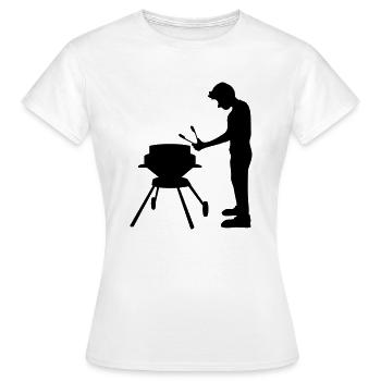 faim bbq grill grill grill manger schuerze gril - T-shirt Femme - blanc - Devant - AI Model Female 172 dark (172cm)