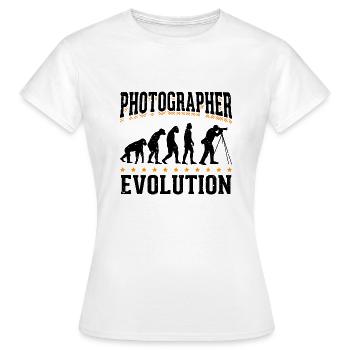 Evolution Photographer Photograph Fotograf - Frauen T-Shirt - Weiß - Vorne - AI Model Female 172 dark (172cm)