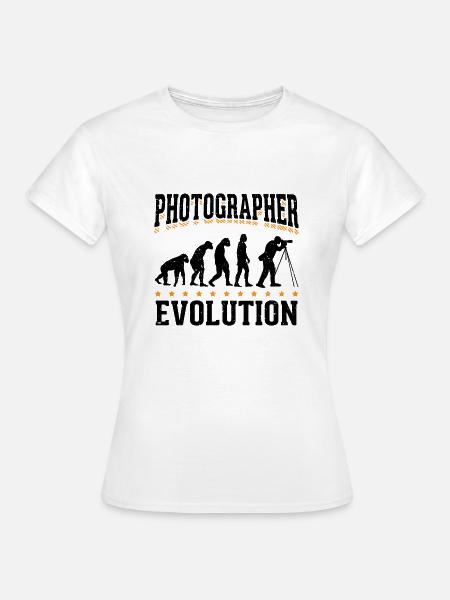 Evolution Photographer Photograph Fotograf - Frauen T-Shirt - Weiß