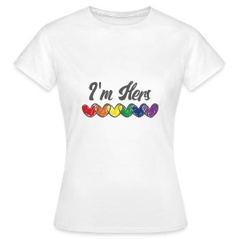 Homosexuelle Paar-Geschenke, die homosexuellen Stolz LGBT Im Hers zusammenbringen - Frauen T-Shirt - Weiß - Vorne - AI Model Female 172 dark (172cm)