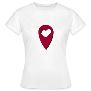 Standort Herz - Frauen T-Shirt - Weiß - Vorne - AI Model Female 172 dark (172cm)