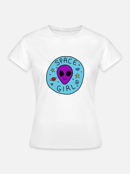 Space Girl - Frauen T-Shirt - Weiß