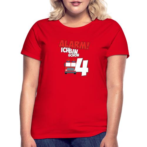 Feuerwehrauto 4. Geburtstag Jungen 4 Jahre - Frauen T-Shirt