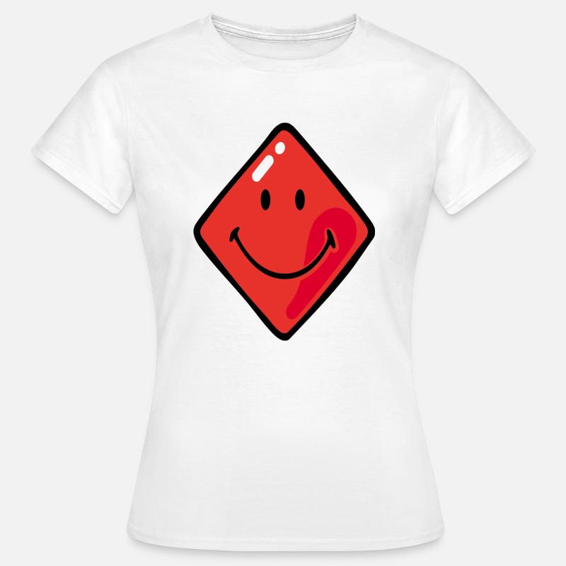Smiley Diamonds Red - Women's T-Shirt - white