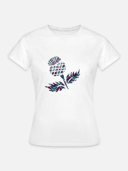Scotland Gifts Scottish Thistle Tartan Plaid Gift - Women's T-Shirt - white