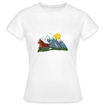 Solitaire alpages dans les montagnes - T-shirt Femme - blanc - Devant - AI Model Female 172 dark (172cm)