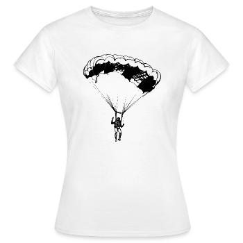 Parachute, parachutisme, parachute - T-shirt Femme - blanc - Devant - AI Model Female 172 dark (172cm)