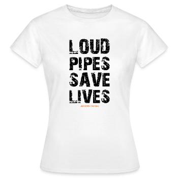 tuyaux bruyants sauvent des vies Bruit bruyant du moteur d'échappement - T-shirt Femme - blanc - Devant - AI Model Female 172 dark (172cm)