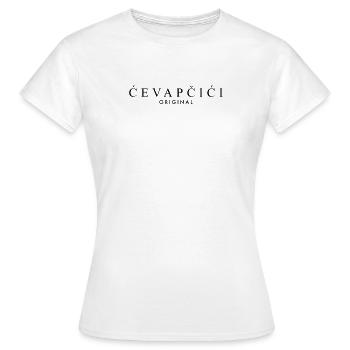 Cevapcici Original | Cevape, Balkans, Yougoslavie - T-shirt Femme - blanc - Devant - AI Model Female 172 dark (172cm)