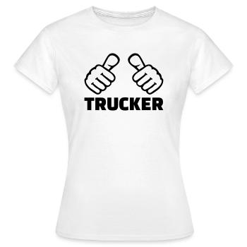 Trucker - T-shirt Femme - blanc - Devant - AI Model Female 172 dark (172cm)