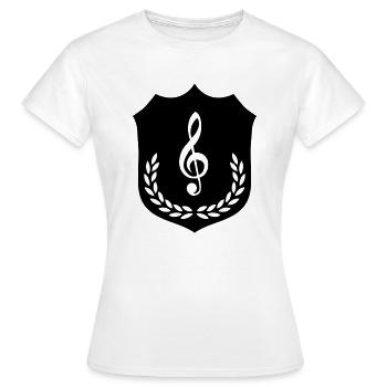 wappen_notenschluessel_01 - Frauen T-Shirt - Weiß - Vorne - AI Model Female 172 dark (172cm)