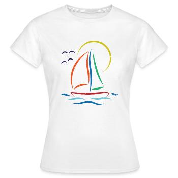 Sailing Boat Segelsport Windsurfing - Frauen T-Shirt - Weiß - Vorne - AI Model Female 172 dark (172cm)