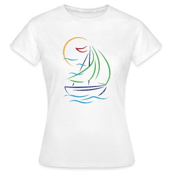 Voilier bateau sport bateau voile voilier - T-shirt Femme - blanc - Devant - AI Model Female 172 dark (172cm)